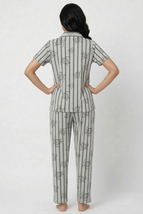 Zivame Knit Cotton Pyjama Set - Ultimate Grey — image 3
